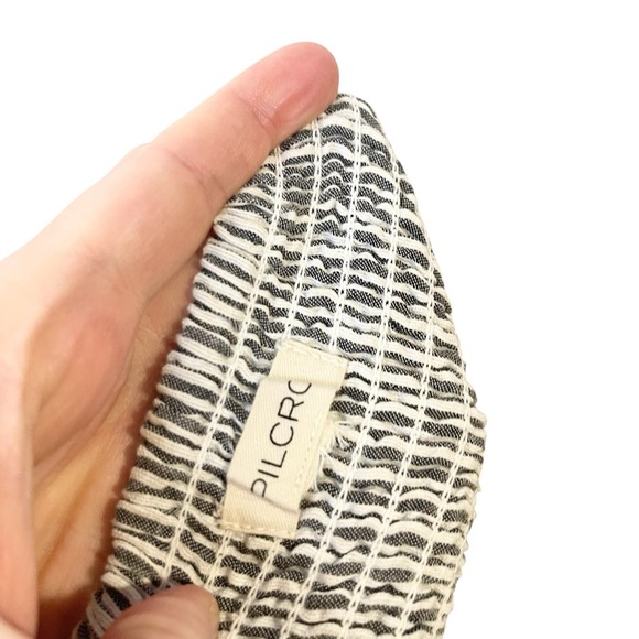 Pilcro Anthropologie Shirt‎ Womens 3X Crop Tank Top Gray White Seersucker Boho - Picture 6 of 6